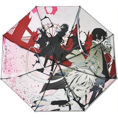 2020 Anime Bungou Stray Dogs Osamu Dazai Chuya Ryunosuke Portable Rain Umbrellas Birthday Gifts