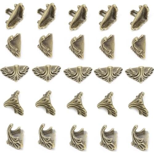 30 Pcs Decorative Jewelry Gift Box Wood Case Feet Leg Corner Protector19mm x11mm G32C