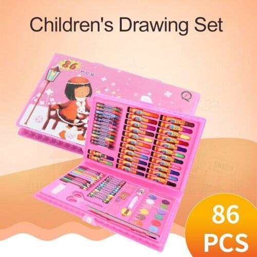 86pcs/set Childrens Drawing Painting Watercolor Art Marker Pens Kids Graffiti Educational Toys Creative Kids Gifts Art Supplies