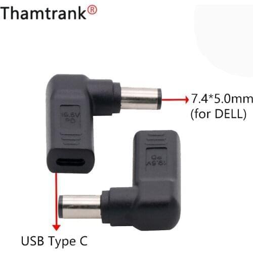 10pc Laptop Power Adapter Connector 7.4*5mm Dc Plug USB Type C Female to Universal Male Jack Converter for DELL Notebook Charger