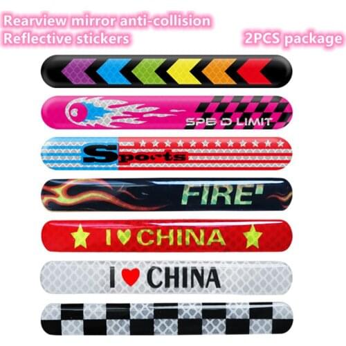 Car rearview mirror anti-scratch sticker 3D stereo reflective sticker 3M electric motorcycle helmet anti-collision sticker