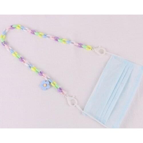 New Cute Resin Flower Mask Chains Double Buckle Anti Lost Anti Slip Reading Eyewears Rope Sunglasses Neck Strap Lanyard