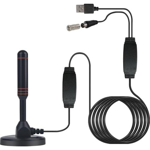 Long 200 Miles Range TV Antenna with Amplifier ATSC/DMB-T/ISDB-T for Tuner VHF/UHF Local Channels