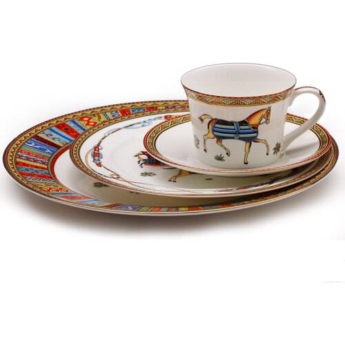 Coffee Cups Ceramic Breakfast Milk Tea Cup With Tray Afternoon Tea Drinkware Cup Western Steak & Dessert Plate Kitchen Utensils