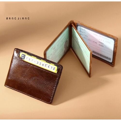 Leather drivers license card bag ultra-thin mens large capacity card bag womens simple and small card cover card holder large