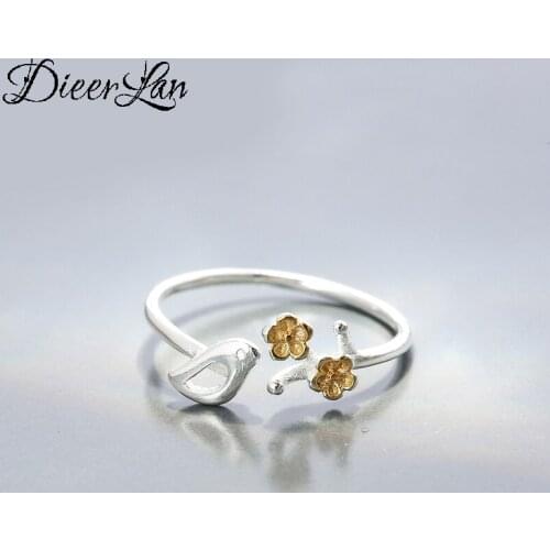 Summer Beach Vacation Vintage Silver Color Bird Flower Ring For Women Boho Knuckle Rings Boho New Charming Jewelry