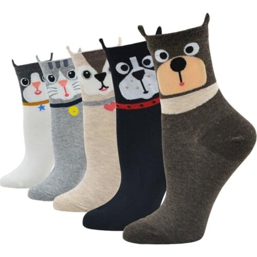 Brand new women lovely cartoon socks spring autumn-winter funny cotton sock ladies and womans animal socks