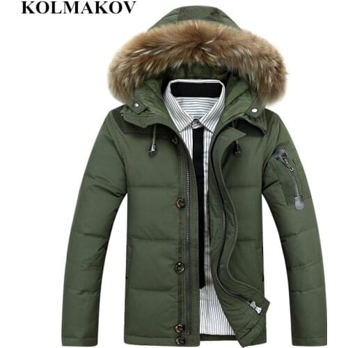 Men duck down jacket winter coat man casual mens Parkas coats 2018 mens fur Hood thick Parkas Jacket overcoat large sizes M-3XL