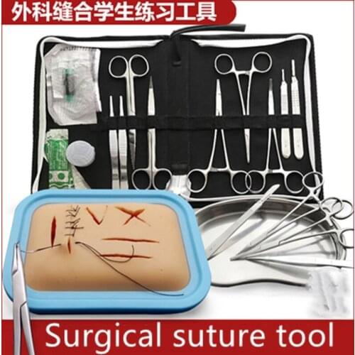 Surgical Suture instrument set medical students practice Surgical Tool set suture needle holder needle thread skin model