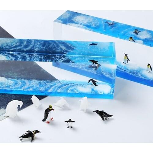 10 Shapes Epoxy Resin Filler Mini Penguin Modeling Silicone Mold Landspace Fillings Resin Jewelry Fillings DIY Casting Art Craft