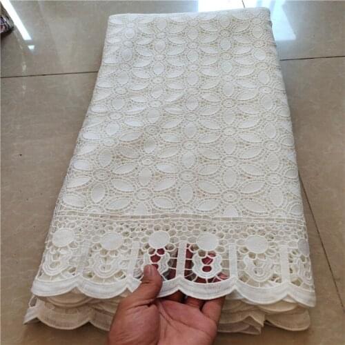 Latest Guipure Cord Lace White African Water Soluble Lace Fabric 2020 High Quality Nigerian Lace Fabrics For Wedding J114