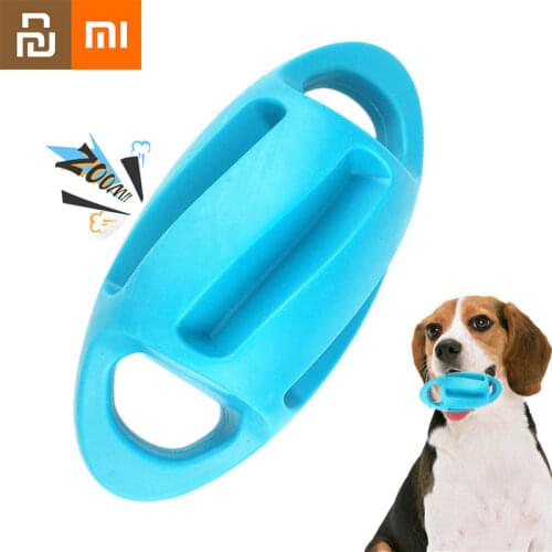 Newest Xiaomi Dog Vocal Toy Bite Resistant Floating Water Blow Molding Rubber Toy Rugby Ring Interactive Training Dog Toy Youpin