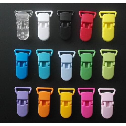 100 Pcs 20mm SUTOYUEN Crocodile Mouth Design Plastic Pacifier Clips For Baby Dummy Soother Holder Clip Feeding Accessories Tools