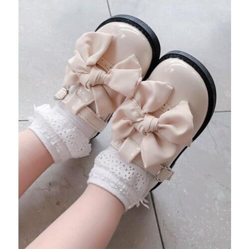 Princess Fashion Bow Shoe Elegant Dress Shoes Girl Party Autumn ChildrenS School Kid Leather Shoes 3 4 5 6 7 8 9 10 11 12 Year