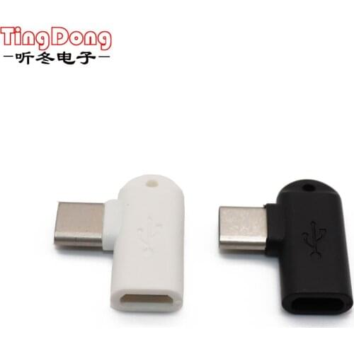 TingDong 1Pcs 90 Degree Type C Male To Micro USB Female Data Sync Charge Converter Adapter for Letv for Xiaomi for Samsung