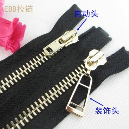 2 PCS/LOT OVERSIZE METAL ZIPPER BLACK OPEN END FOR JACKET OVERCOAT SEWING ACCESSORIES wholesale