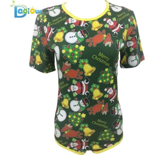 Christmas Pajamas Bodysuit Women Onesie Adult Baby Cartoon Sissy Diaper Abdl Baby Romper Snap Crotch