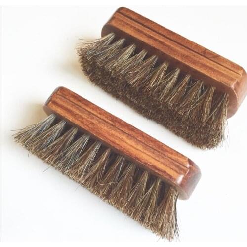 100% Genuine Horsehair Leather Bristles Car Detailing Polishing Buffing Brush Solid Wood Car Cleaning Brush car wash brush