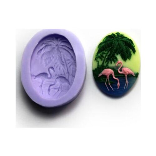 Coconut Tree Flamingos silicone fandont mold Flamingos Silica gel moulds bird Chocolate molds bird candy mould silicone molds