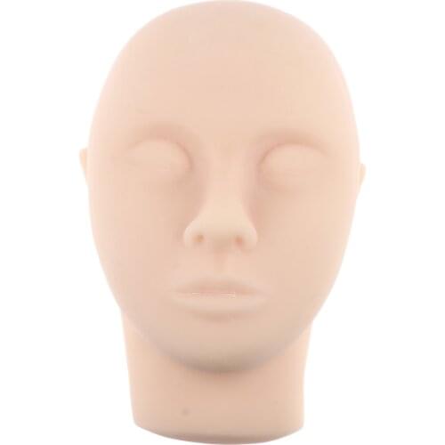 Silicone Practice Cosmetology Mannequin Head for Eyelash Extensions Face Painting Makeup Massage Practice Head Model