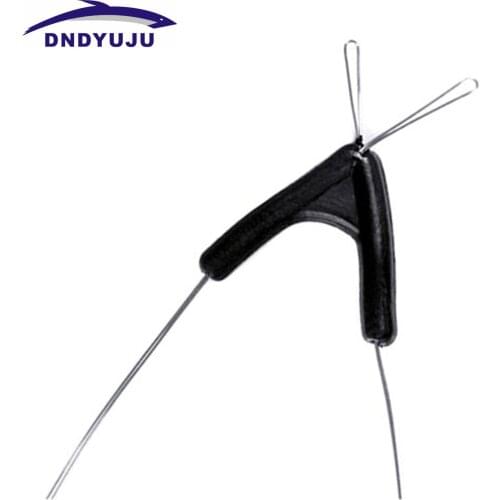 50pcs/set Double hooks contactor device Fishing sub line splitters bifurcation Eight character type space bean swivel tool