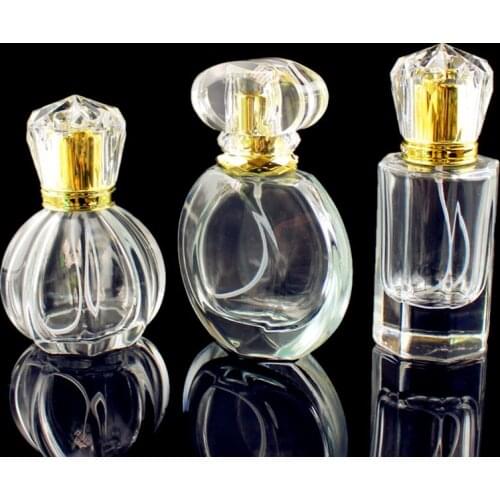 3pcs/lot 50ml Glass Perfume Bottle Clear Portable Replacement Bottle Spray Atomizer Empty Refillable Large Capacity
