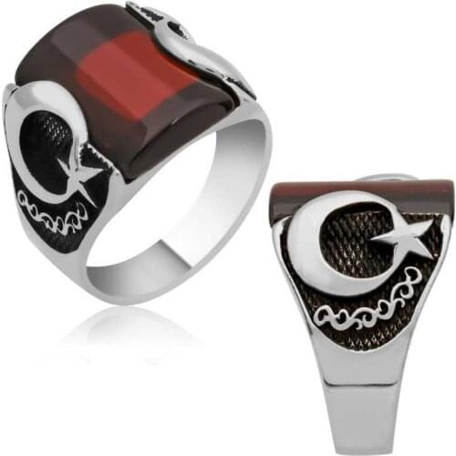 Tevuli 925 Sterling Silver Moon Star Men 'S Ring