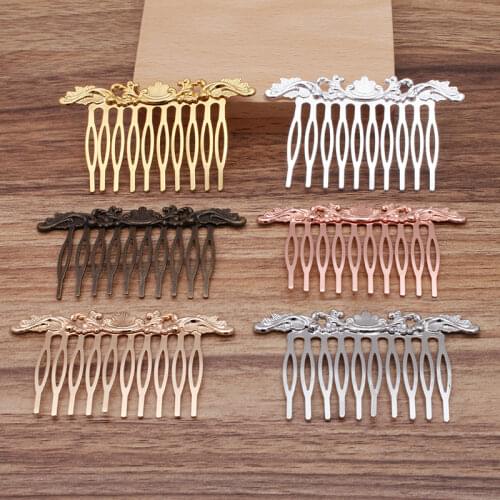 6 Colors Hair Comb Jewelry Charm Women Flower Motif Hairpin Hairclips Barrettes Retro Fashion Hair Wear