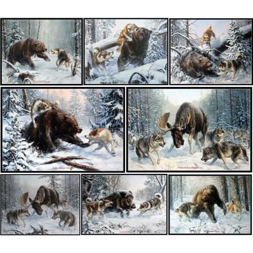 Embroidery Counted Cross Stitch Kits Needlework - Crafts 14 ct DMC Color DIY Arts Handmade Decor - Hunting Collection