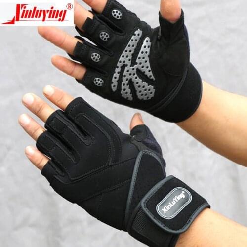 XINLUYING Gym Crossfit luva Fitness Gloves Long Wrist Belt Body Building powerlifting equipment Gloves Barbell Dumbbell pull