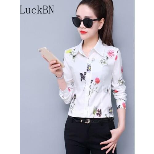 Career Stripes Print Blouse Women Blusas Casual Spring Summer Top 2020 Ladies Shirt Chemisier Femme Plus Size 5XL Hawaiian Shirt