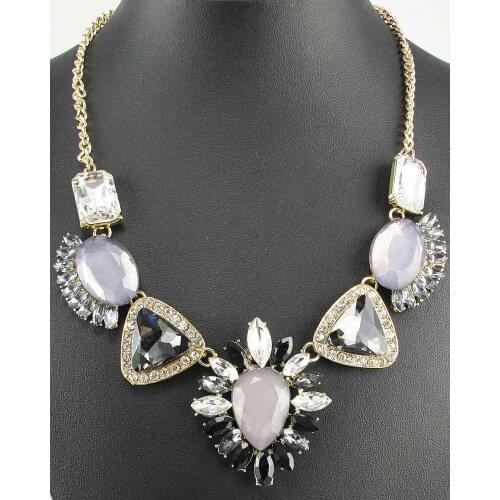 Yayi Jewelry Hot Handmade Fashion Bohemia Glass Crystal Sweater Chain Beads Pendants Bib Statement Women Choker Necklaces Q992