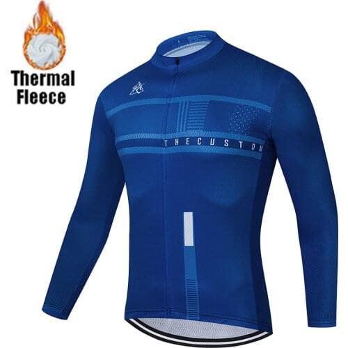 Winter Cycling Clothing 2021 RX Cycling Team Bike Jersey Men Long Sleeve Cycling Jersey MTB Thermal Fleece Ropa De Ciclismo