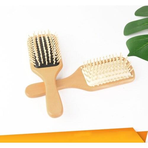 1 Comb Hair Care Brush Massage Wooden Spa Massage Comb 2 Color Antistatic Hair Comb Massage Head Promote Blood Circulation
