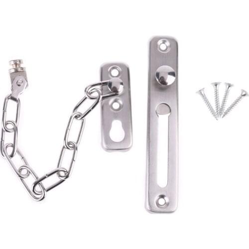 1-Pack Anti-Theft Door Chain Stainless Steel Sliding Bolt Door Lock Security Chain for Home Hotel Safety Supplies