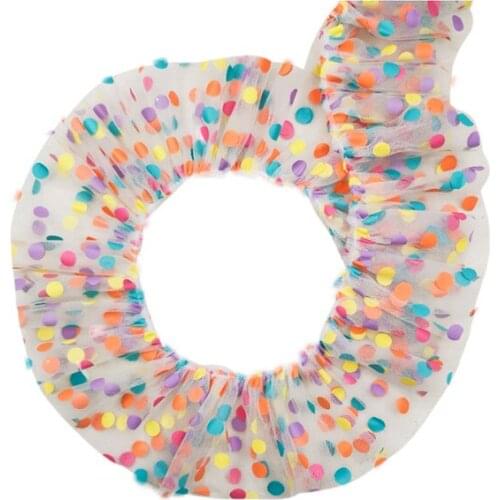 1Yards Guipure Color Dot Mesh Lace Fabric Tulle Lace Ribbon Trim 7.5cm Diy Sewing Laces Fabric Dress Craft dry lace encajes LE44