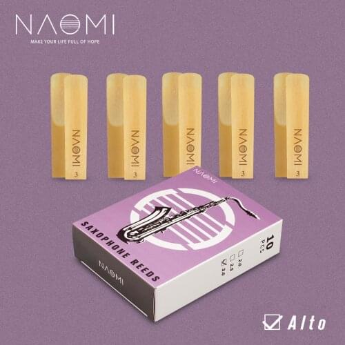 NAOMI 10pcs/1pack Woodwinds Alto Sax Strength 3 Traditional Reeds E Flat Alto Saxophone Reeds NS-06