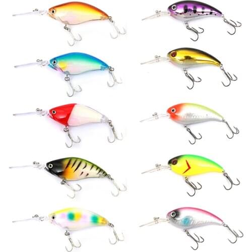10pcs Long Tongue Crank Bait Set Fishing Tackle Lures Kit Minnow Swimbait Hard Baits Wobbler Crankbait Bass Pike Grouper Pesca