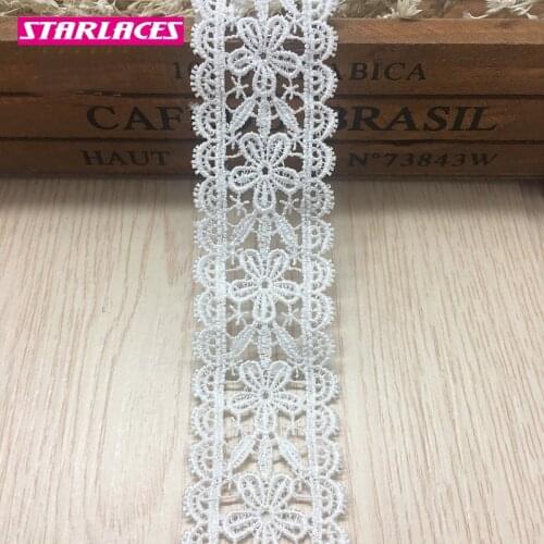 14yards width 3.5cm black white water-soluble lace trim fabric lace ribbon DIY trim dress clothes decorative accessories
