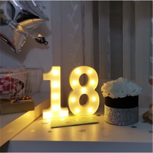2Pcs/set Adult 18/30/40/50/60 Number LED Night Light Lamp Happy Birthday Banner Balloons Anniversary Decoration Party Supplies