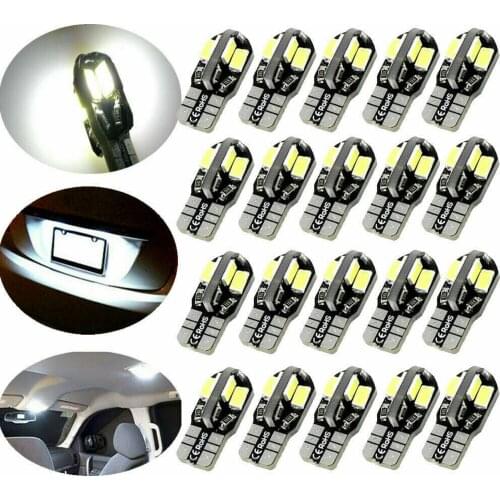 20PCS led Car Interior Bulb Canbus Error Free T10 White 5730 8SMD LED 12V Car Side Wedge Light White Lamp Auto Bulb Car Style