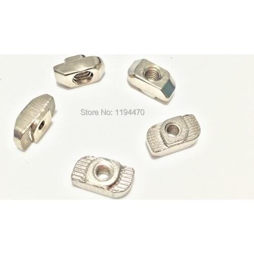 50pcs/lot M3 M4 M5 Hammer Nut Aluminum Connector T Fastener Sliding Nut Nickel Plated Carbon Steel for 2020 Aluminum Profile