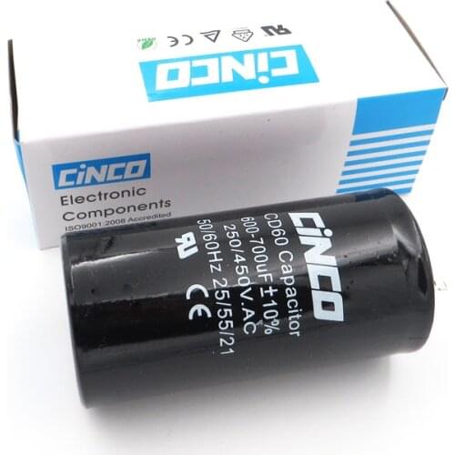 600-700uF 250-450V AC Appliance Motor Start Run Capacitor CD60 Air Compressor Capacitors Heavy Duty Electric Motor Starting