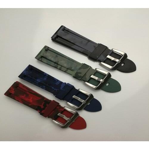 Watch Accessories Rubber strap suitable for use with for Panerai PAM111 camouflage 24mm