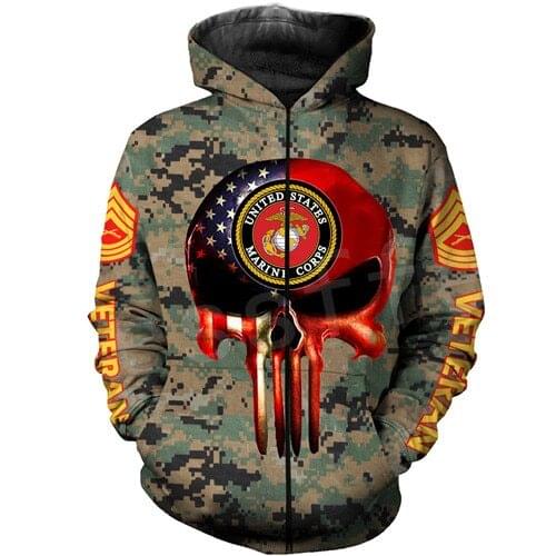 America Military Marine Policeman Camo Pullover Soldier Army NewFashion Sweatshirt 3DPrint Casual Hoodies Men/Women