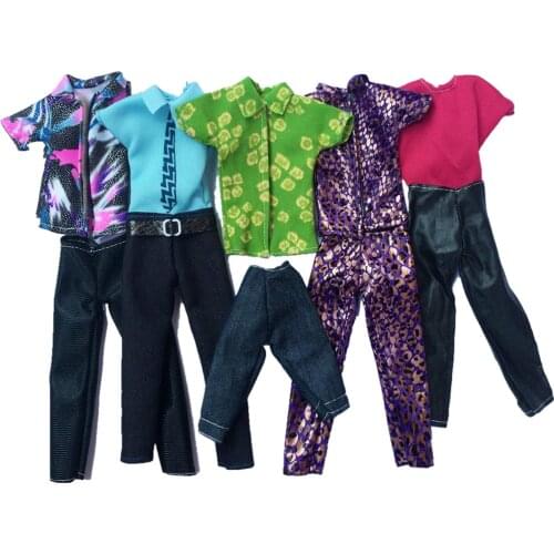 Besegad 10 set Fashion Ken Casual Doll Clothes Jacket Pants Outfits with 4 Pair Shoes for Barbie Men Boy Ken Dolls Kids Gift Toy