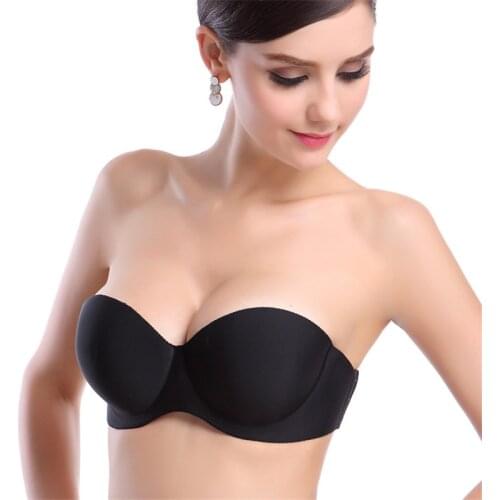 Sexy Strapless Slip-resistant Push Up Bra Seamless Invisible Bras Half Cup Push Up Brassiere Women Party Dress Wedding Underwear