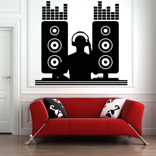 DJ Vinyl Wall Decal Music Night Club Disc Jockey Musician Self-adhesive Wall Stickers Fashion Home Decoration For Teen Room Z126