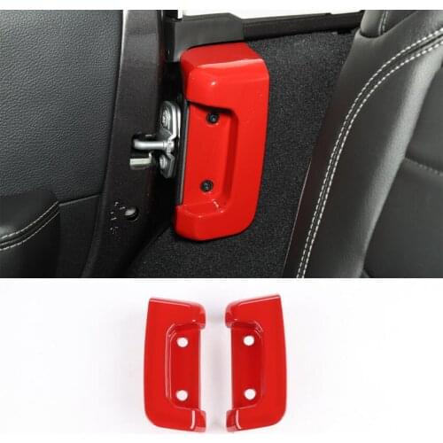 For Jeep Wrangler JL 2018+ Car Rear Door Lock Buckle Decoration Cover Trim Stickers Interior Car Accessories Styling ABS