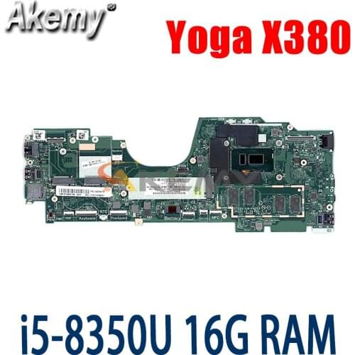 For Lenovo Thinkpad Yoga X380 Laptop motherboard LA-F421P With CPU i5-8350U 16G RAM FRU 5B20X01205